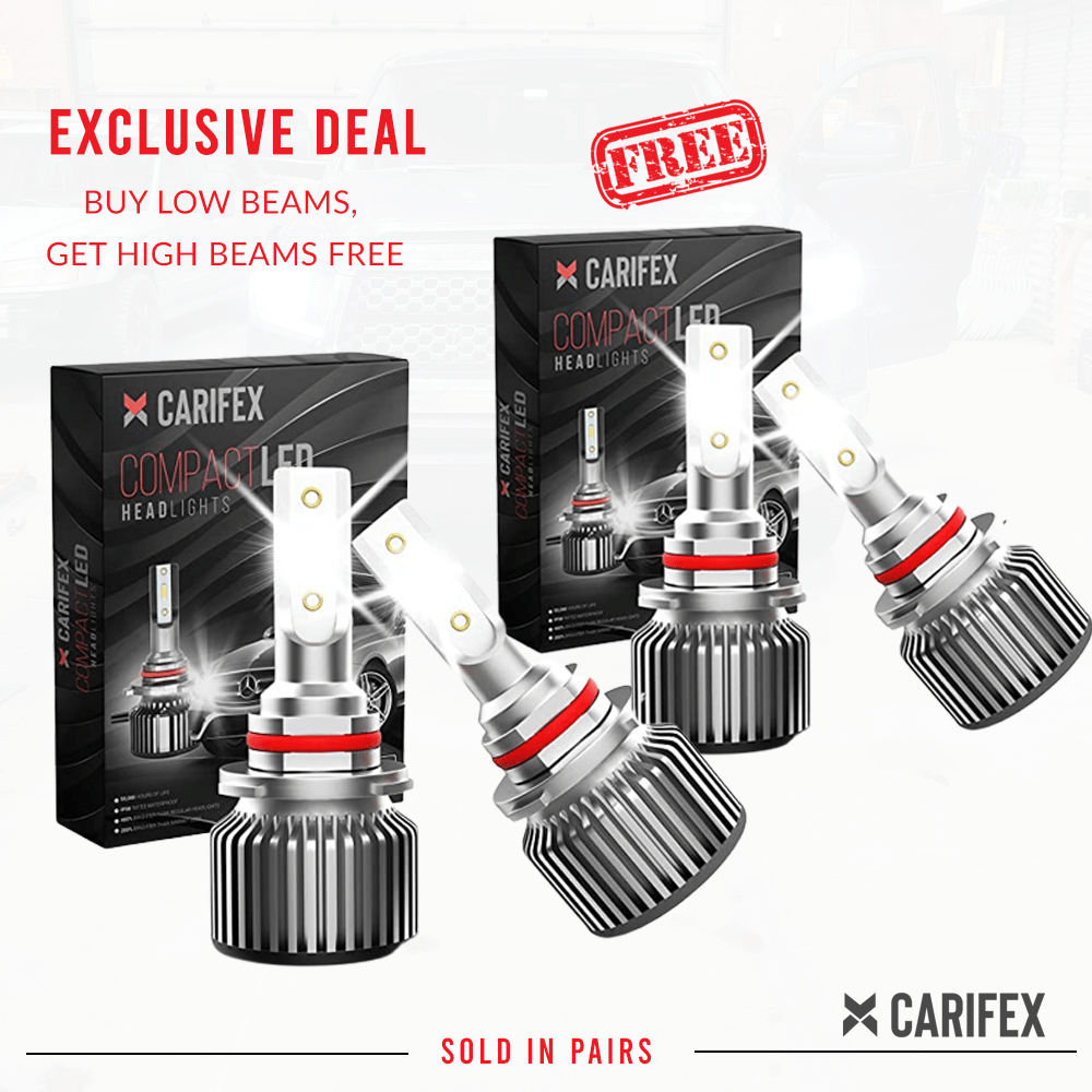 Carifex BOGOF - BUY LOW BEAMS GET HIGH BEAMS FOR FREE - 50% OFF Carifex Compact LED Headlights