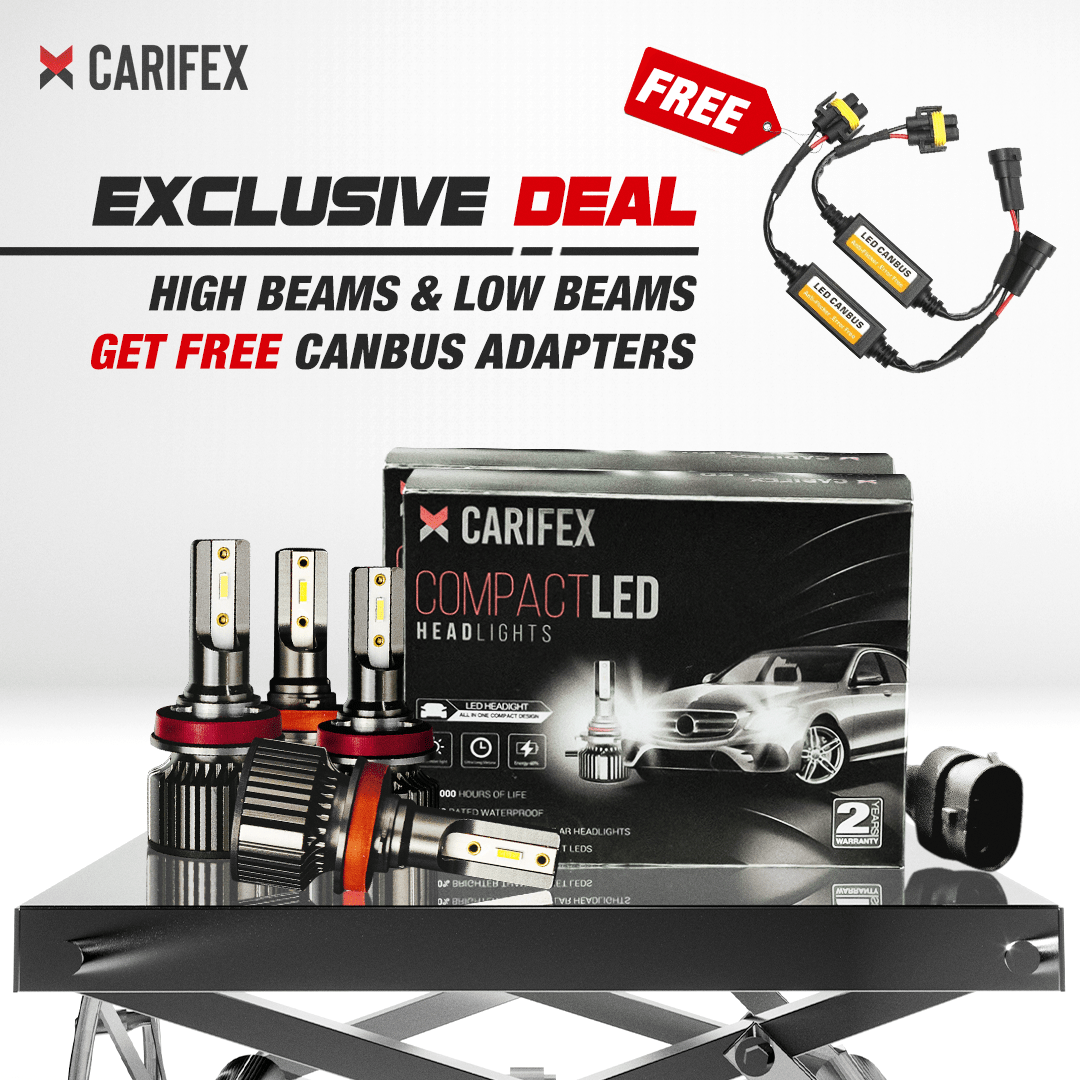Carifex LOW BEAMS & HIGH BEAMS + FREE PLUG & PLAY CANBUS ADAPTERS Carifex LED Headlight Kit
